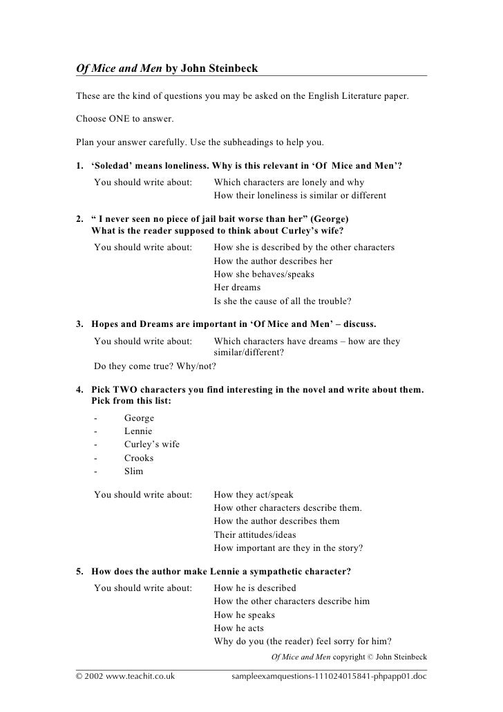 Sample exam questions