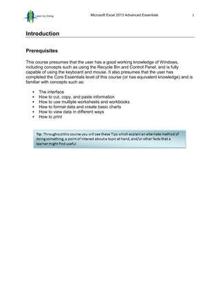 Sample Excel 2013 Advanced Essentials | PDF