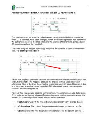 Sample Excel 2013 Advanced Essentials | PDF
