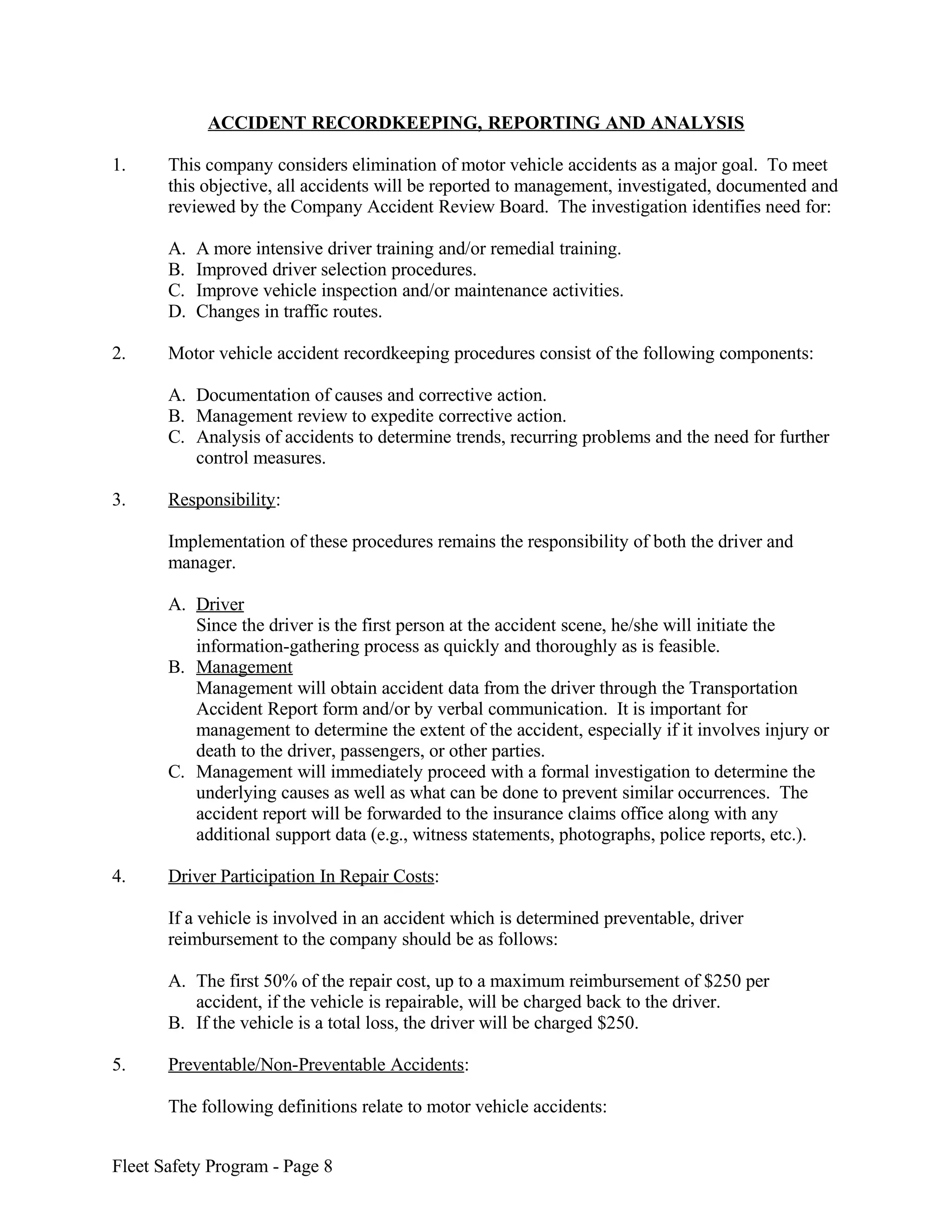 Sample Fleet Safety Program