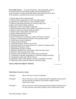 Sample Fleet Safety Program