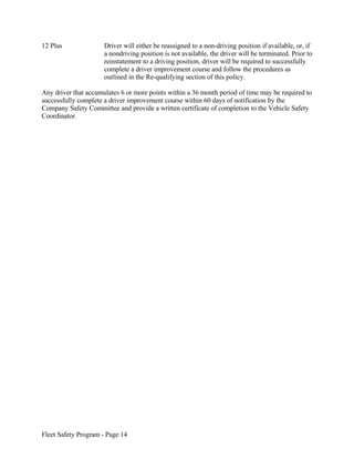 Sample Fleet Safety Program