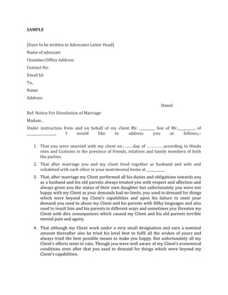 Sample format legal notice | PDF