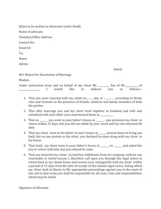 Sample format legal notice | PDF