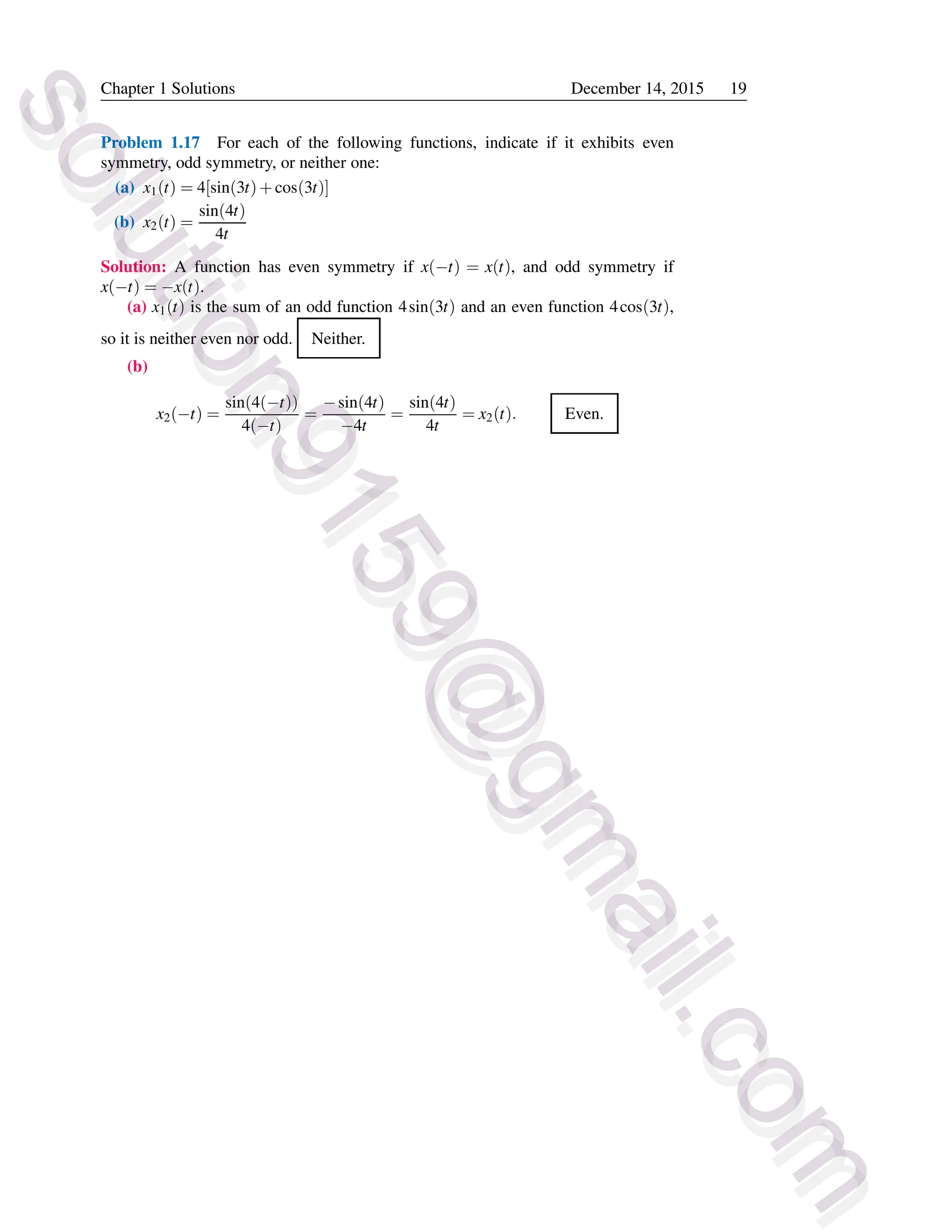 Solution Manual Engineering Signals and Systems by Ulaby & Yagle | PDF