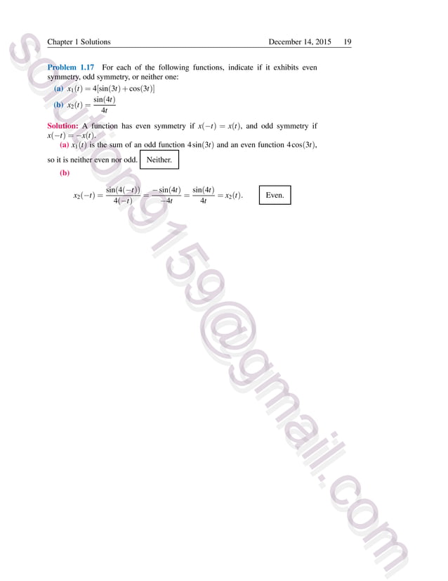 Solution Manual Engineering Signals and Systems by Ulaby & Yagle | PDF ...