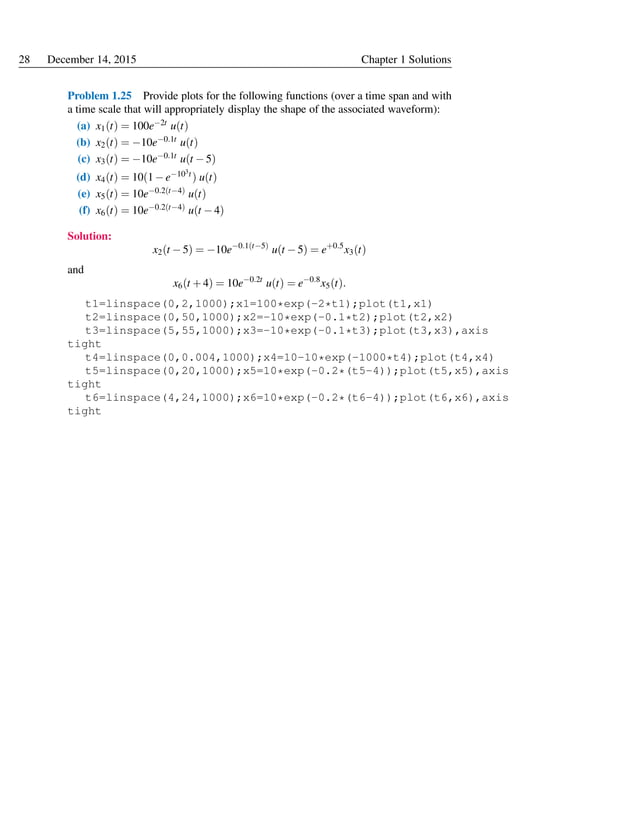 Solution Manual Engineering Signals and Systems by Ulaby & Yagle | PDF ...