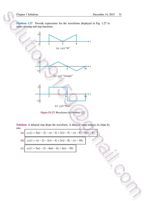 Solution Manual Engineering Signals and Systems by Ulaby & Yagle | PDF ...