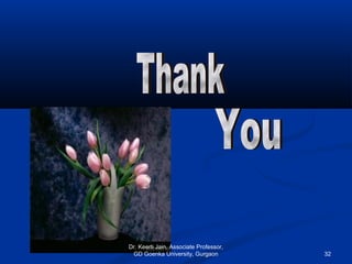 Dr. Keerti Jain, Associate Professor,
GD Goenka University, Gurgaon 32
 