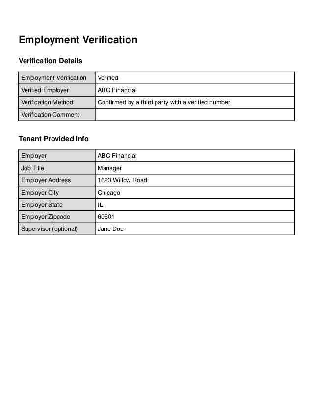 Tenantify Sample Verification Report
