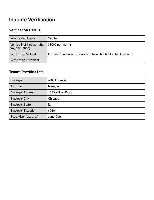 Tenantify Sample Verification Report