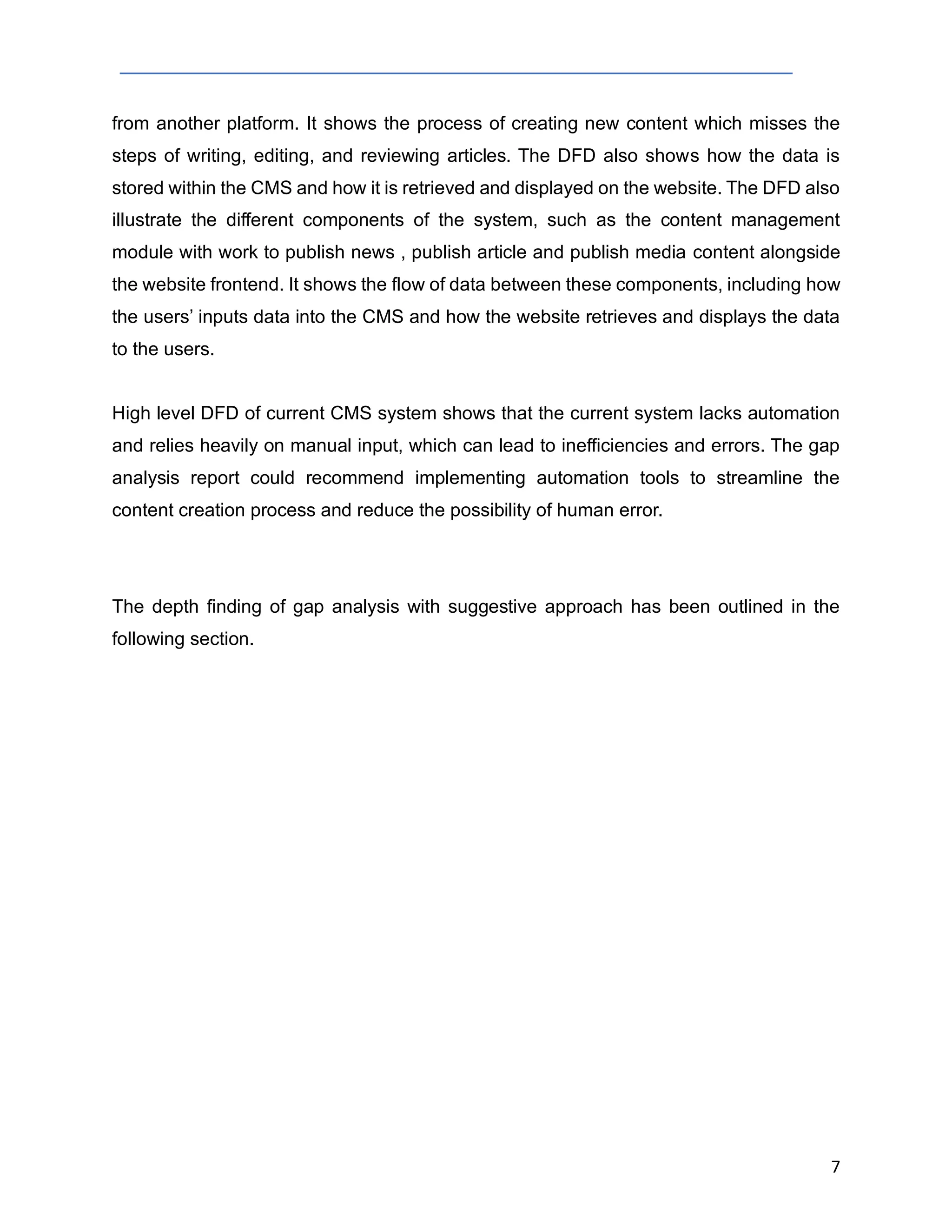 Sample GAP Analysis Report for CMS System | PDF