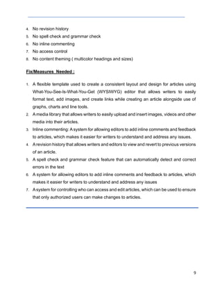 Sample GAP Analysis Report for CMS System | PDF