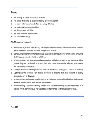 Sample GAP Analysis Report for CMS System | PDF