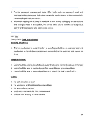 Sample GAP Analysis Report for CMS System | PDF