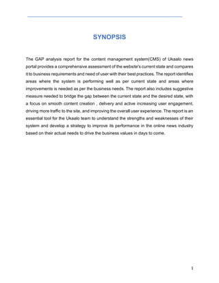 Sample GAP Analysis Report for CMS System | PDF