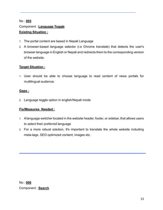 Sample GAP Analysis Report for CMS System | PDF
