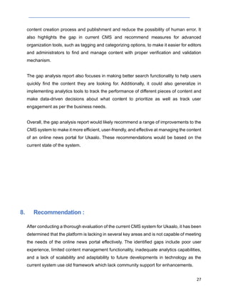 Sample GAP Analysis Report for CMS System | PDF