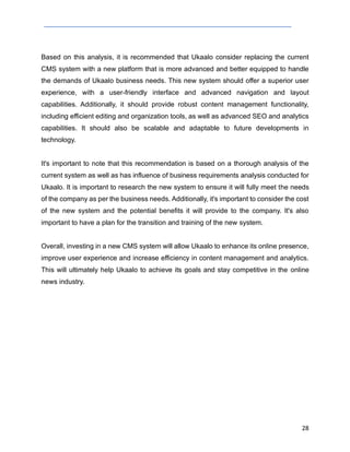 Sample GAP Analysis Report for CMS System | PDF