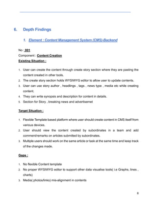 Sample GAP Analysis Report for CMS System | PDF