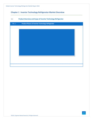 ©2021 Cognitive Market Research, All Rights Reserved
Global Inverter Technology Refrigerator Market Report 2021
17
Chapter 1 Inverter Technology Refrigerator Market Overview
1.1 Product Overview and Scope of Inverter Technology Refrigerator
FIG. 1 Product Picture of Inverter Technology Refrigerator
 