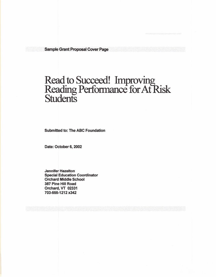 sample grant proposal