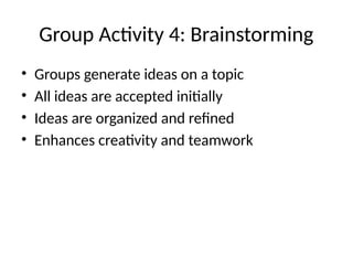 Structured Group Ideas Sample Group Activities PPT AND OTHER INDIVIDUAL ACTIVITIES .pptx