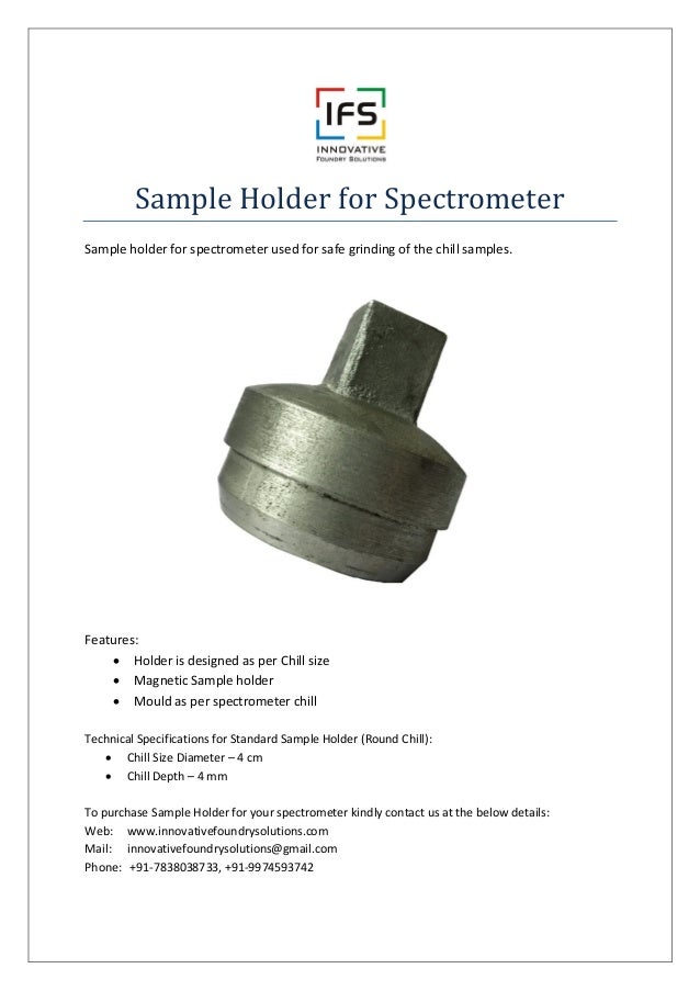 Sample holder for Spectrometer