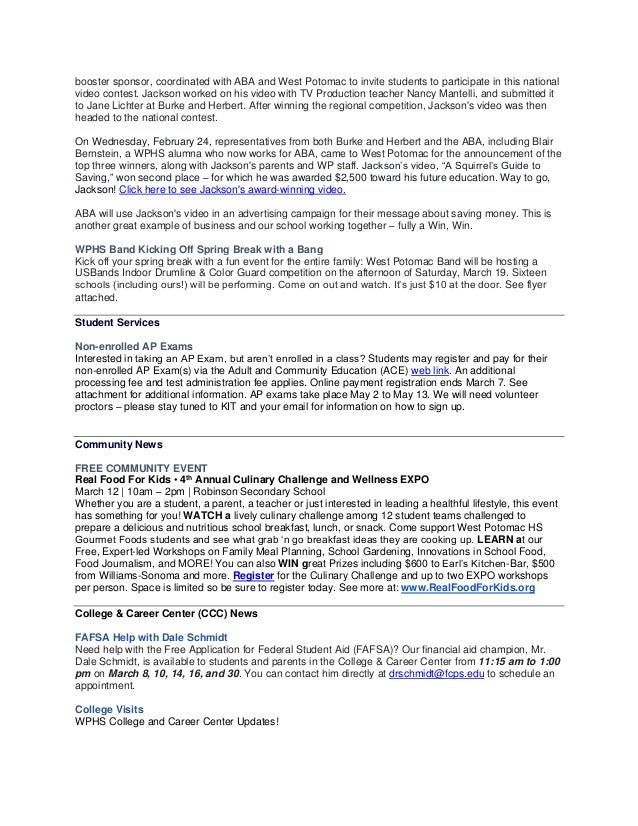 Home school communication sample