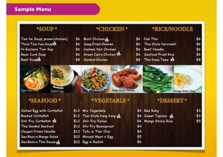 Sample Menu




              16
 
