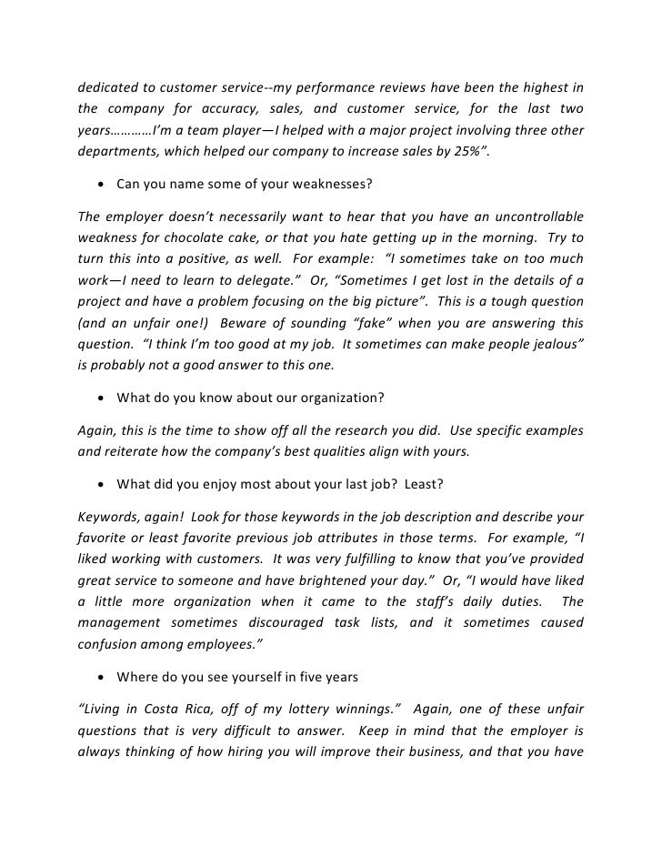 customers service interview question and answer