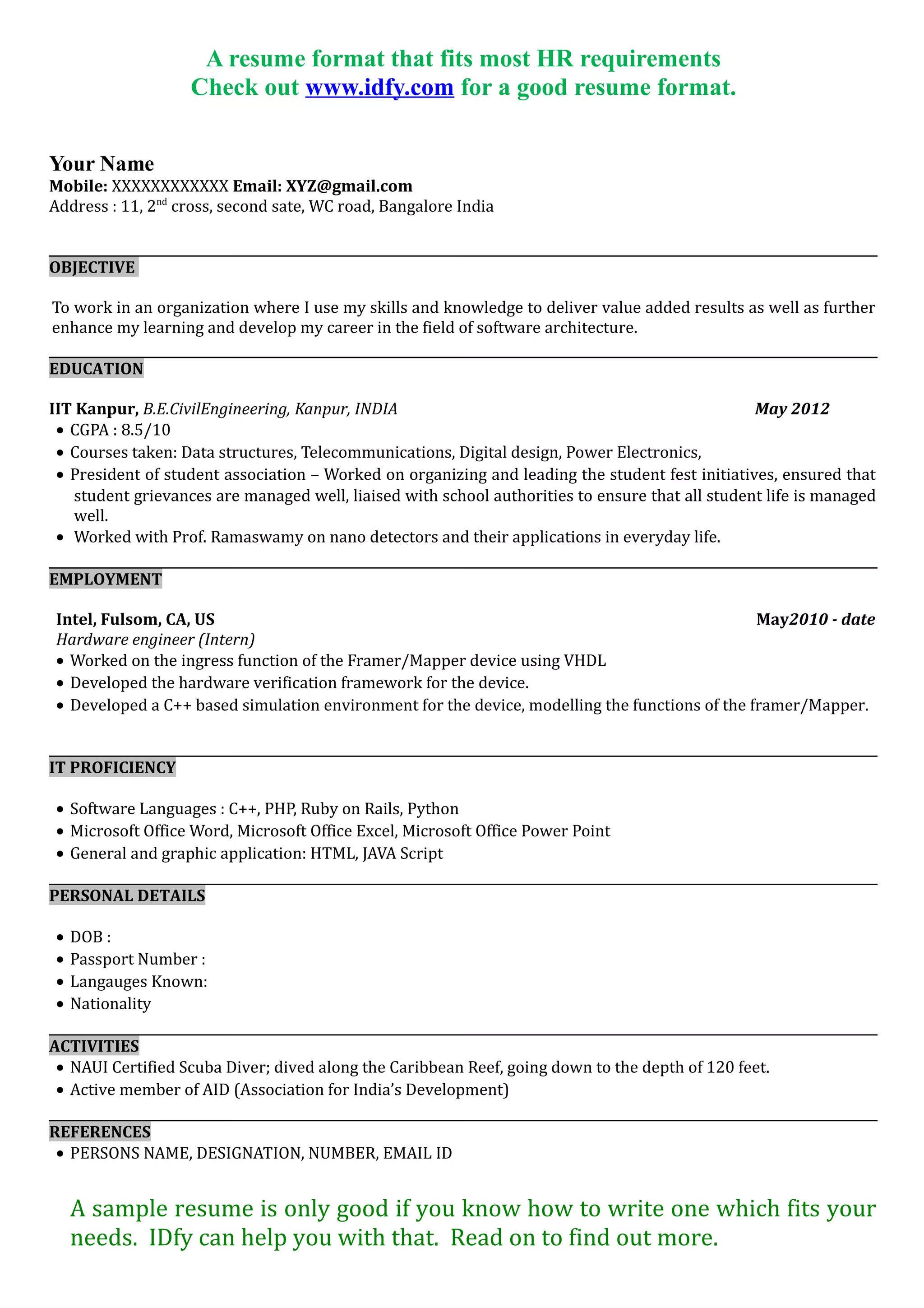 Sample it resume format PPT - Sample It Resume Format 3 2048 