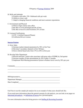 Sample job analysis | PDF