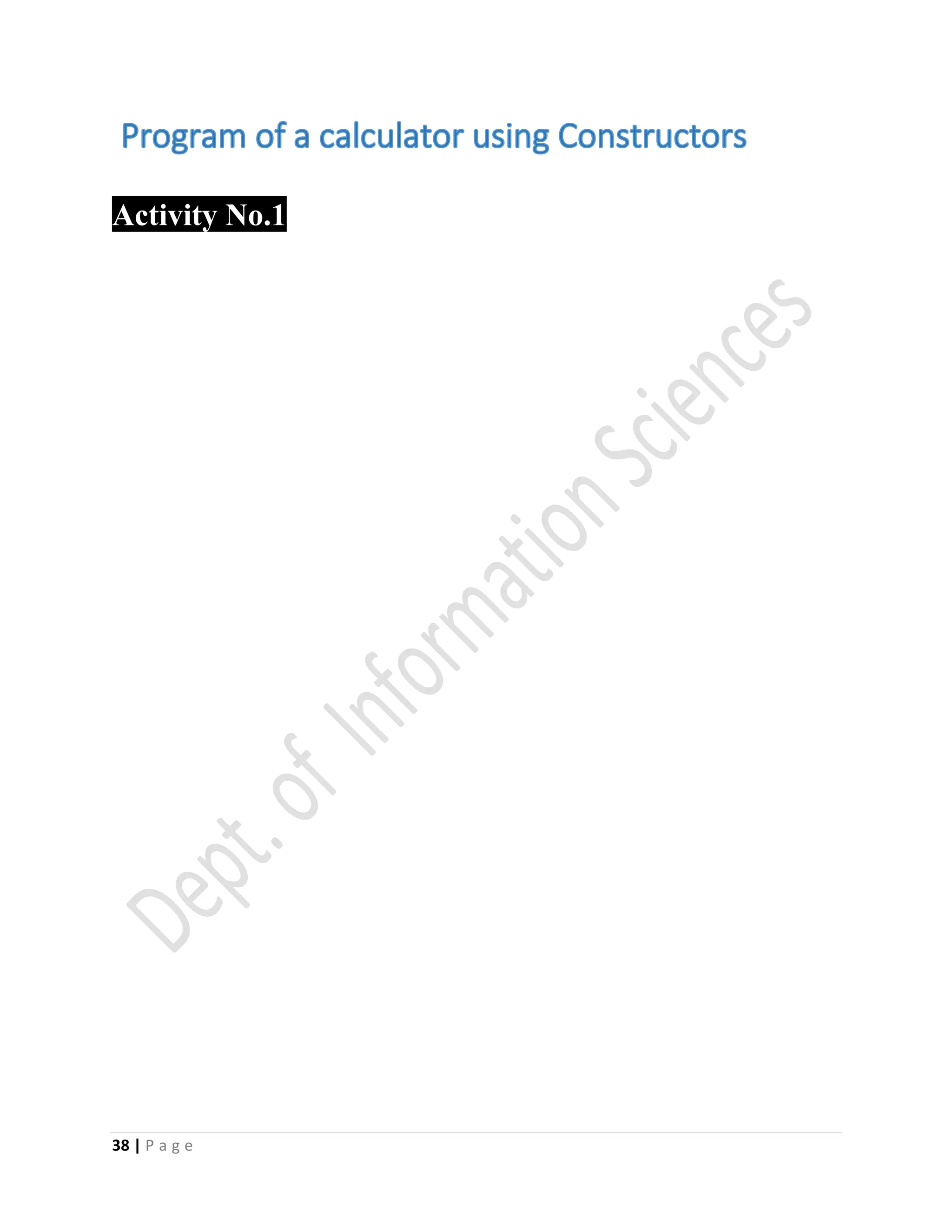 38 | P a g e
Activity No.1
 