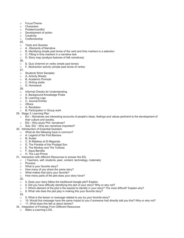 Sample Learning Plan In English slide