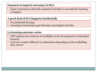 Sla Comprehension Second Language Acquisition: Social Cultural Theory | PDF