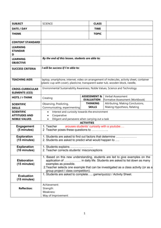 Science Lesson Learning Objectives Example SAMPLE LESSON PLAN Y1-Y6_Science.docx