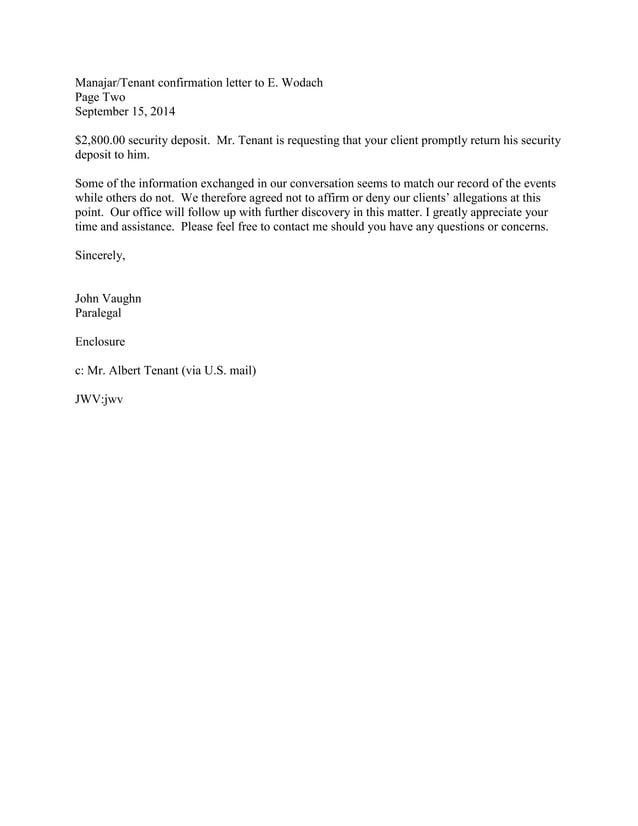 Sample letter of confirmation | PDF