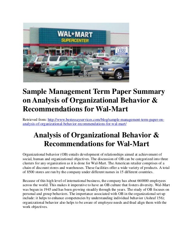 term paper for organizational behavior