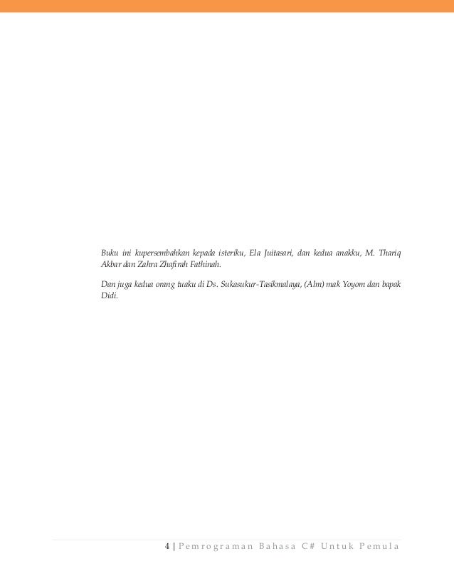 Seri Belajar Mandiri - Pemrograman C# Untuk Pemula