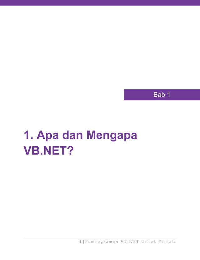 Seri Belajar Mandiri – Pemrograman VB.NET Untuk Pemula | PDF