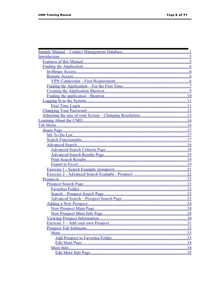 training manual template