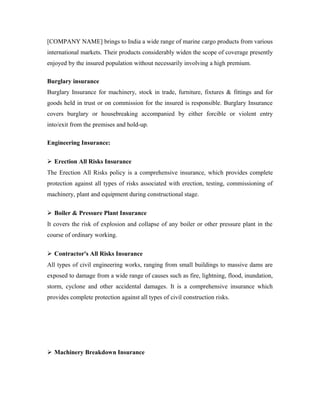 Insurance Project Report Mba Pdf Sample mba final year project | DOC