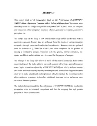 Sample mba final year project | DOC