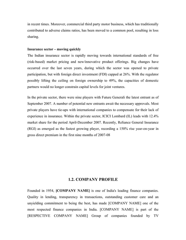 Sample Mba Final Year Project