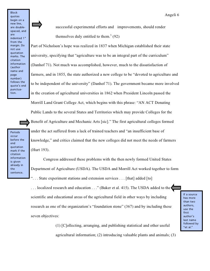 Sample Mla 7 Paper W Annotations From Owl At Purdue University