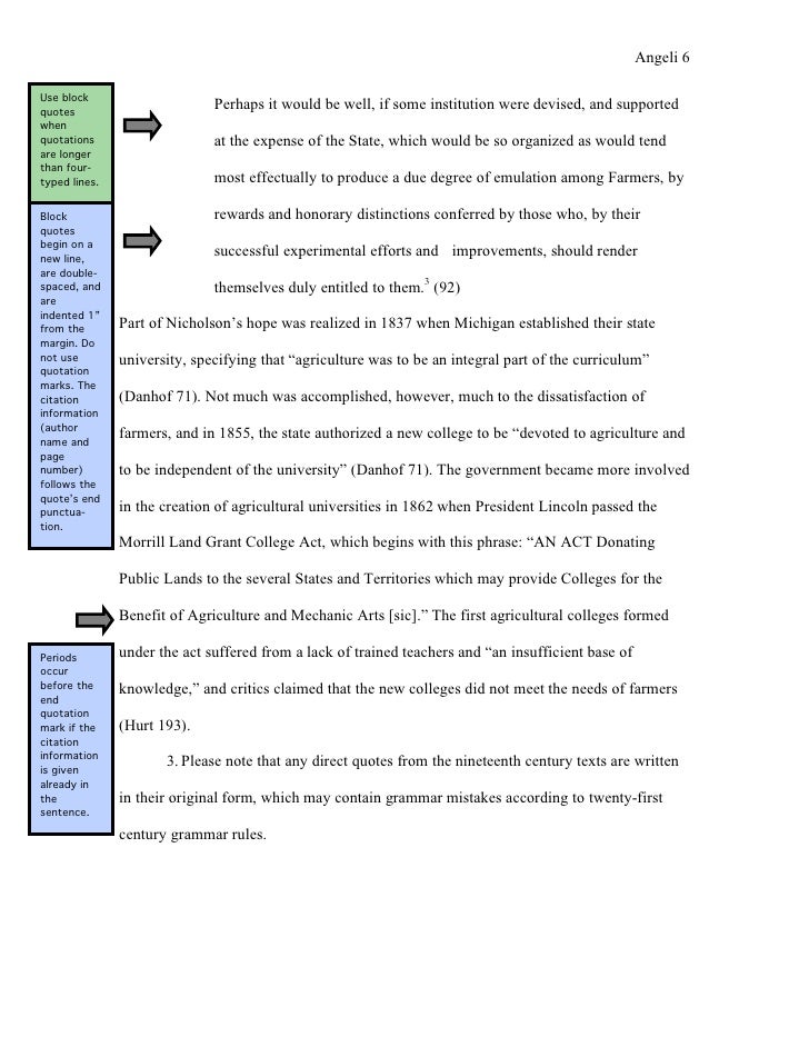 Sample Mla 7 Paper W Annotations From Owl At Purdue University