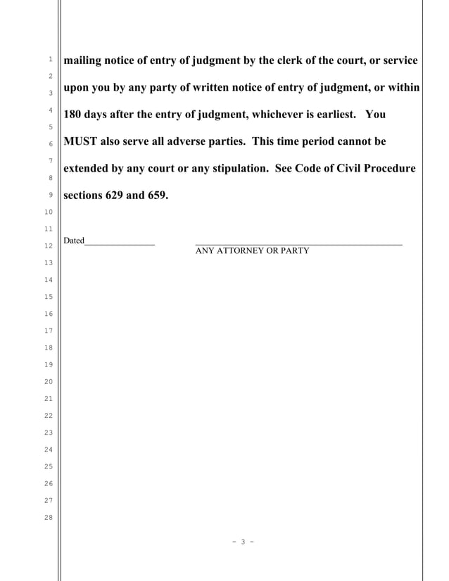 Sample motion for judgment notwithstanding the verdict for california PDF