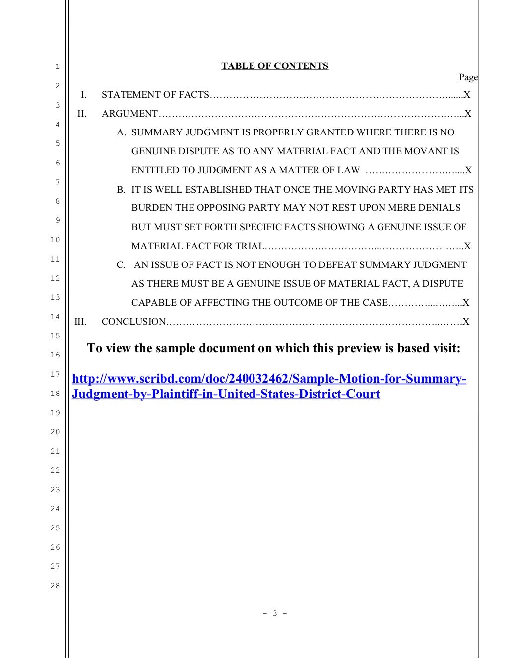 Sample motion for summary judgment by plaintiff in United States Dist…