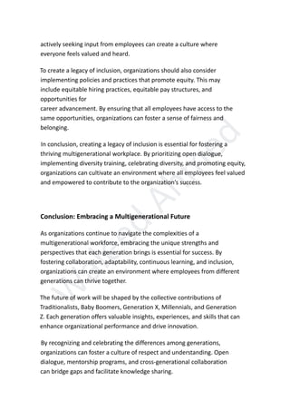 Multigenrational Implementation Strategy Bridging Generations: Navigating Multigenerational Dynamics in the ...